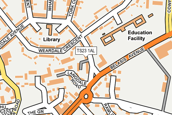 TS23 1AL map - OS OpenMap – Local (Ordnance Survey)