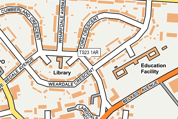 TS23 1AR map - OS OpenMap – Local (Ordnance Survey)