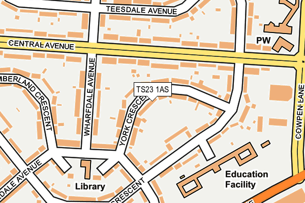 TS23 1AS map - OS OpenMap – Local (Ordnance Survey)