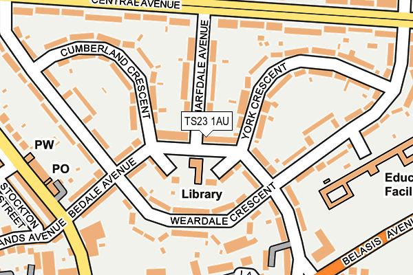 TS23 1AU map - OS OpenMap – Local (Ordnance Survey)