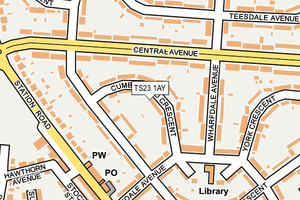 TS23 1AY map - OS OpenMap – Local (Ordnance Survey)