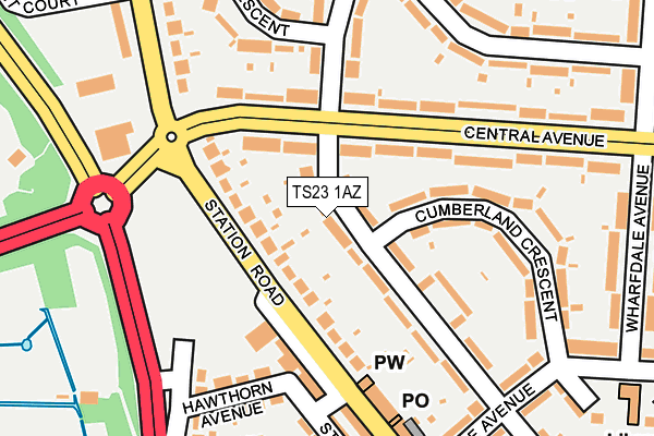 TS23 1AZ map - OS OpenMap – Local (Ordnance Survey)