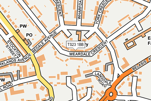 TS23 1BB map - OS OpenMap – Local (Ordnance Survey)
