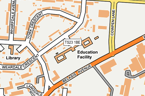 TS23 1BE map - OS OpenMap – Local (Ordnance Survey)