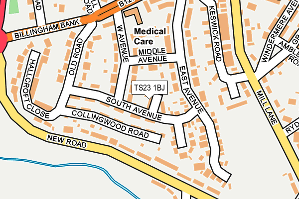 TS23 1BJ map - OS OpenMap – Local (Ordnance Survey)