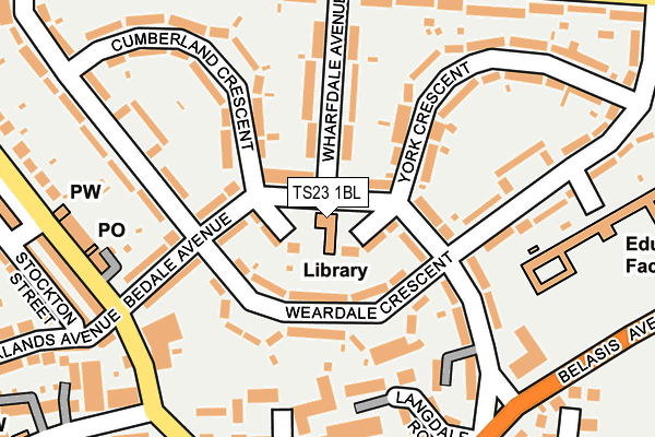 TS23 1BL map - OS OpenMap – Local (Ordnance Survey)
