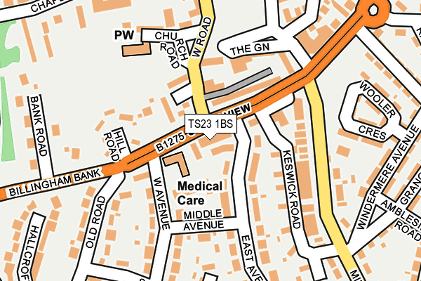 TS23 1BS map - OS OpenMap – Local (Ordnance Survey)