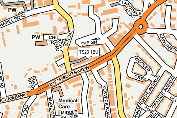 TS23 1BU map - OS OpenMap – Local (Ordnance Survey)