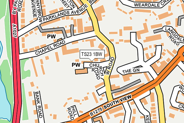 TS23 1BW map - OS OpenMap – Local (Ordnance Survey)