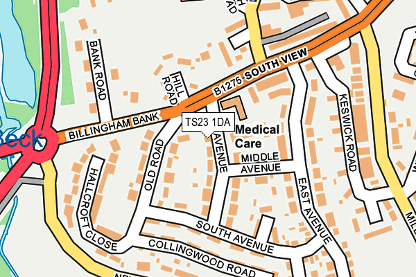 TS23 1DA map - OS OpenMap – Local (Ordnance Survey)