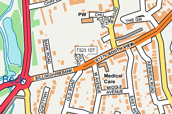 TS23 1DT map - OS OpenMap – Local (Ordnance Survey)