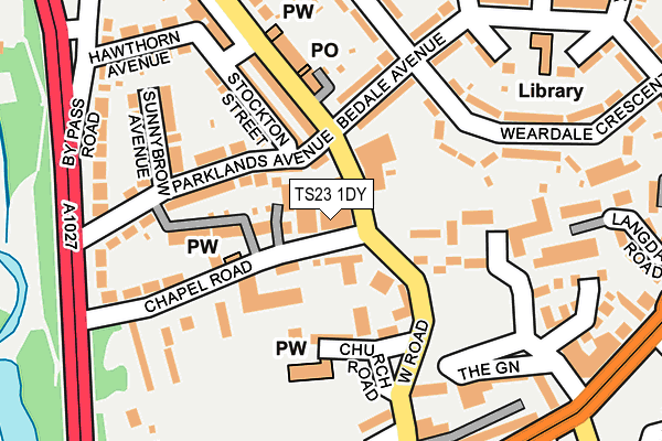 TS23 1DY map - OS OpenMap – Local (Ordnance Survey)