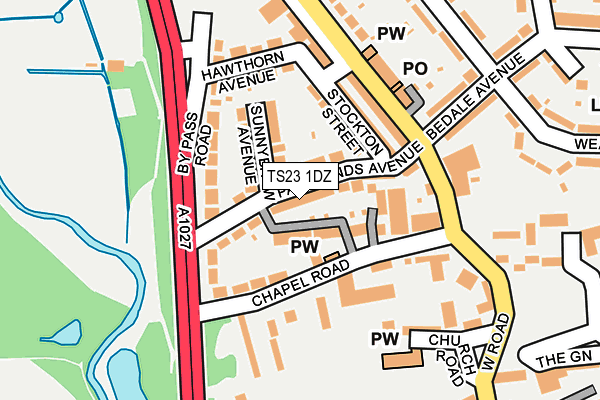 TS23 1DZ map - OS OpenMap – Local (Ordnance Survey)