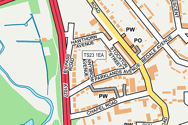 TS23 1EA map - OS OpenMap – Local (Ordnance Survey)