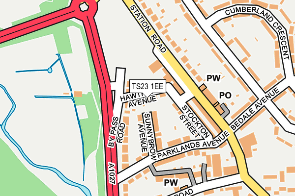 TS23 1EE map - OS OpenMap – Local (Ordnance Survey)