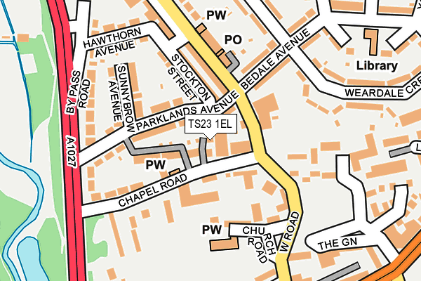 TS23 1EL map - OS OpenMap – Local (Ordnance Survey)