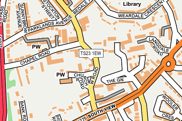 TS23 1EW map - OS OpenMap – Local (Ordnance Survey)