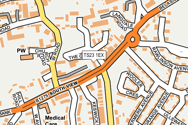 TS23 1EX map - OS OpenMap – Local (Ordnance Survey)