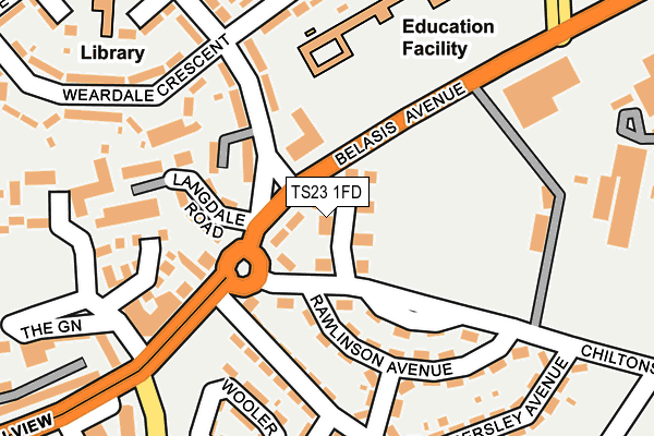 TS23 1FD map - OS OpenMap – Local (Ordnance Survey)