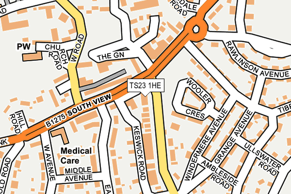 TS23 1HE map - OS OpenMap – Local (Ordnance Survey)