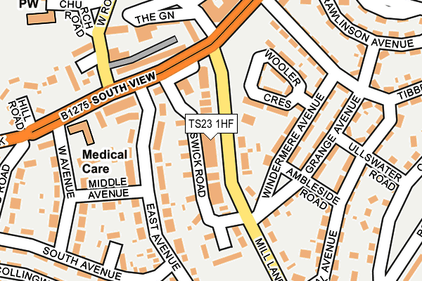 Map of MILL LANE INTERIORS LIMITED at local scale
