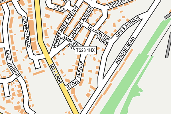 TS23 1HX map - OS OpenMap – Local (Ordnance Survey)