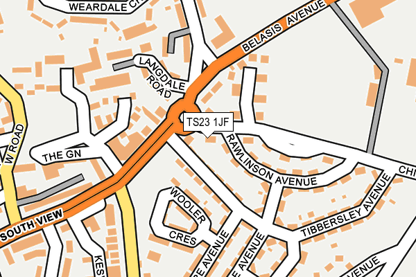 TS23 1JF map - OS OpenMap – Local (Ordnance Survey)