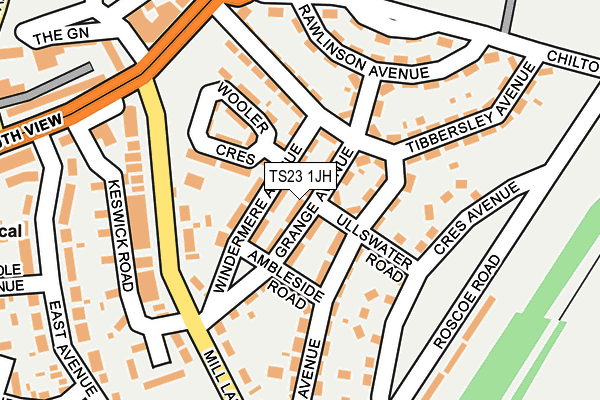 TS23 1JH map - OS OpenMap – Local (Ordnance Survey)