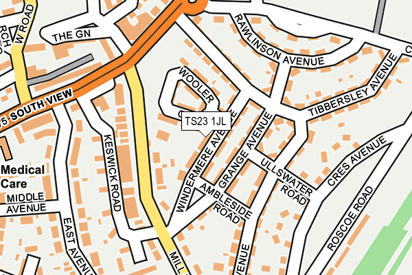 TS23 1JL map - OS OpenMap – Local (Ordnance Survey)