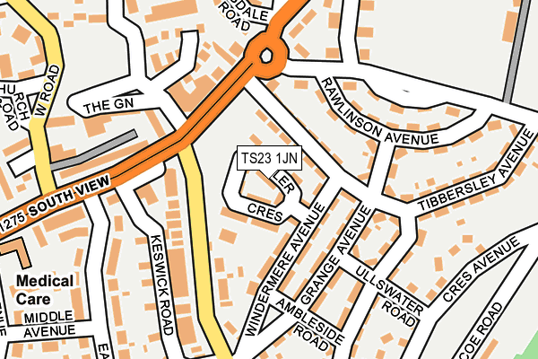 TS23 1JN map - OS OpenMap – Local (Ordnance Survey)