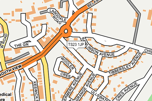 TS23 1JP map - OS OpenMap – Local (Ordnance Survey)