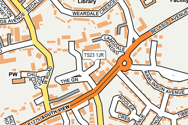 TS23 1JR map - OS OpenMap – Local (Ordnance Survey)