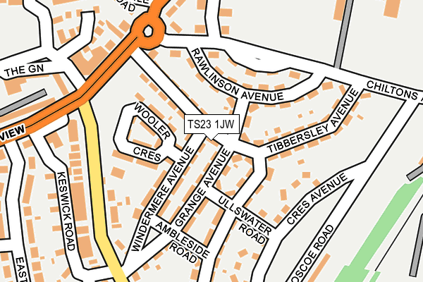 TS23 1JW map - OS OpenMap – Local (Ordnance Survey)