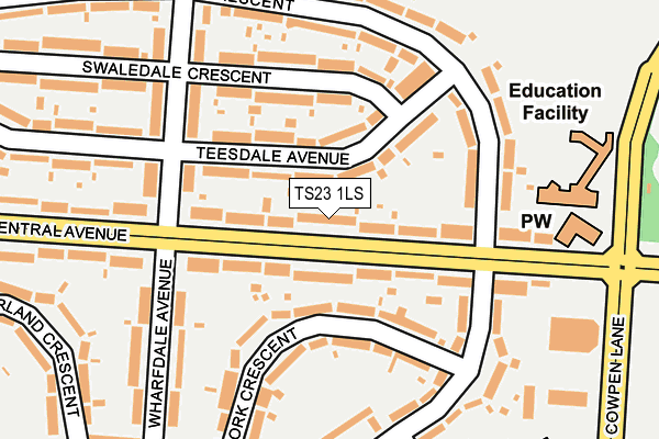 TS23 1LS map - OS OpenMap – Local (Ordnance Survey)