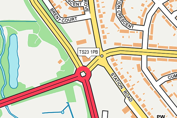 TS23 1PB map - OS OpenMap – Local (Ordnance Survey)
