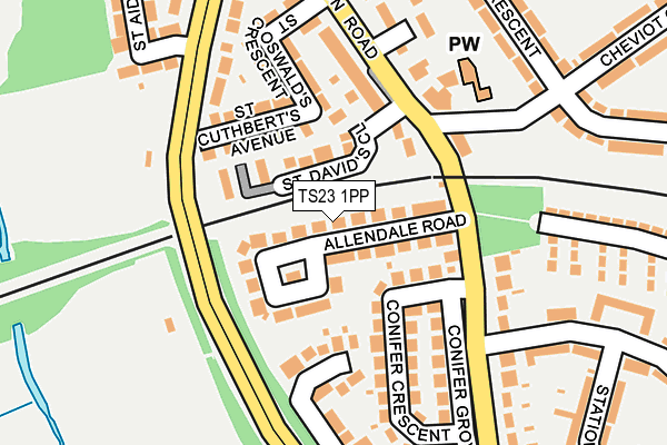 TS23 1PP map - OS OpenMap – Local (Ordnance Survey)