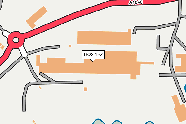 TS23 1PZ map - OS OpenMap – Local (Ordnance Survey)