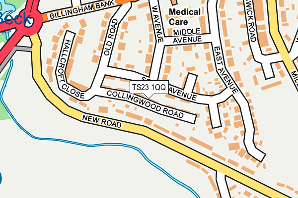 TS23 1QQ map - OS OpenMap – Local (Ordnance Survey)