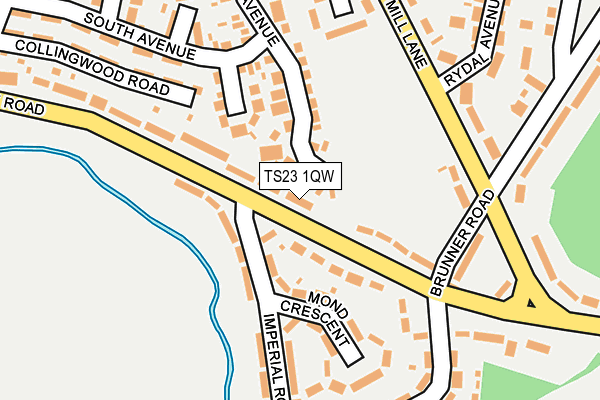 TS23 1QW map - OS OpenMap – Local (Ordnance Survey)