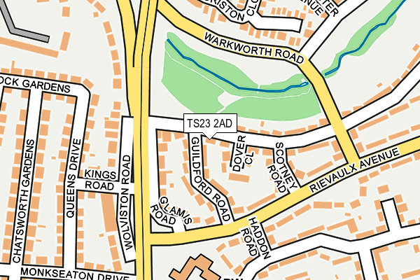 TS23 2AD map - OS OpenMap – Local (Ordnance Survey)