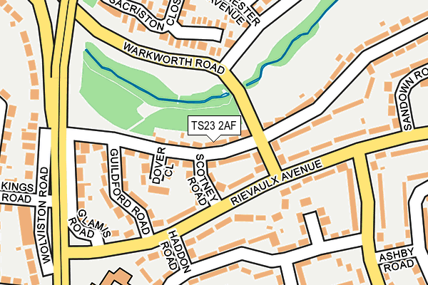 TS23 2AF map - OS OpenMap – Local (Ordnance Survey)