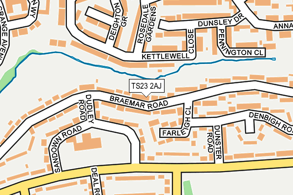 TS23 2AJ map - OS OpenMap – Local (Ordnance Survey)