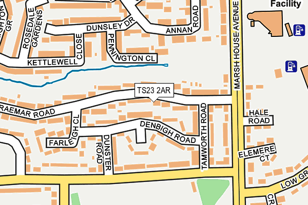 TS23 2AR map - OS OpenMap – Local (Ordnance Survey)