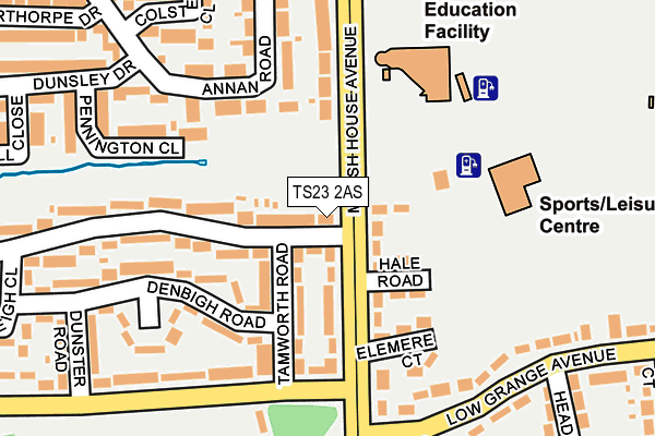 TS23 2AS map - OS OpenMap – Local (Ordnance Survey)