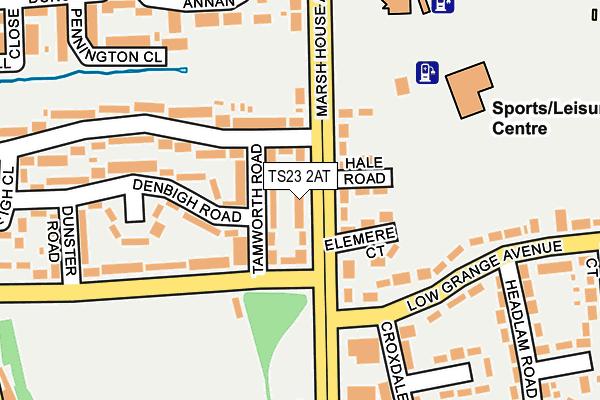 TS23 2AT map - OS OpenMap – Local (Ordnance Survey)