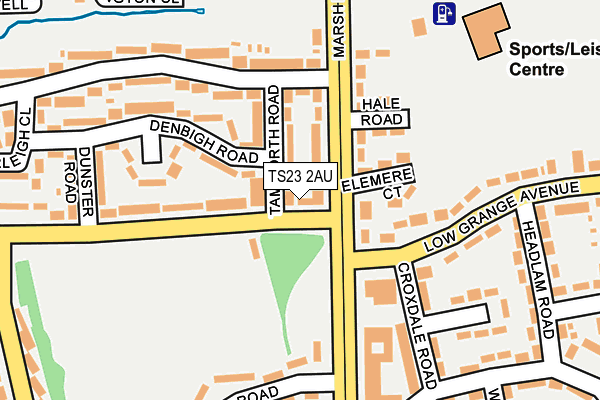TS23 2AU map - OS OpenMap – Local (Ordnance Survey)
