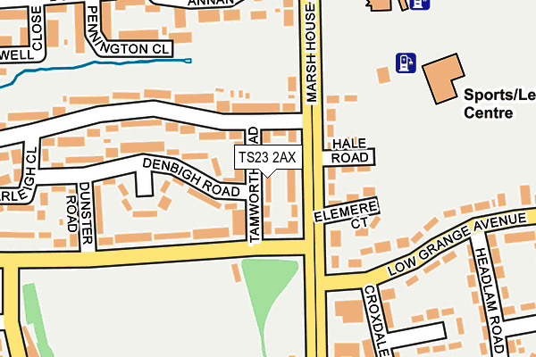 TS23 2AX map - OS OpenMap – Local (Ordnance Survey)
