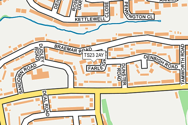 TS23 2AY map - OS OpenMap – Local (Ordnance Survey)