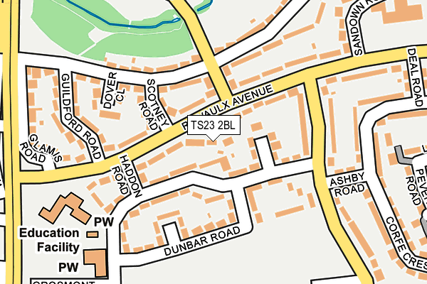 TS23 2BL map - OS OpenMap – Local (Ordnance Survey)