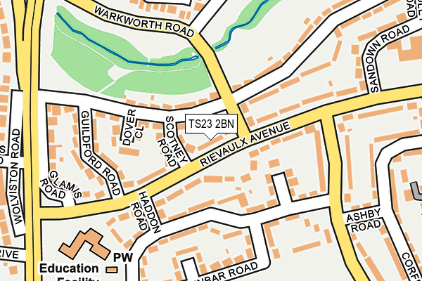 TS23 2BN map - OS OpenMap – Local (Ordnance Survey)